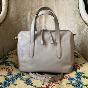 Fossil Sydney Satchel Handbag Crossbody Mineral Gray
